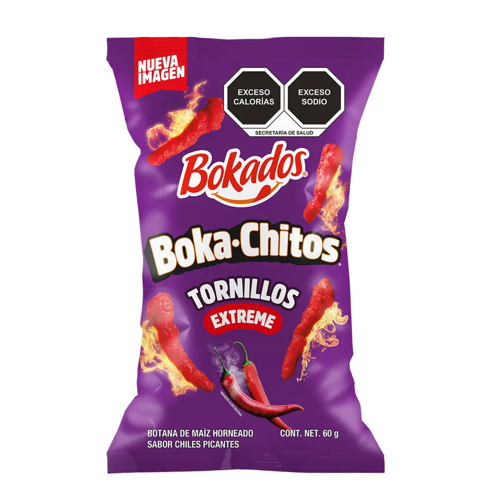 BOKACHITOS TORNILLOS EXTEME CHILES PICANTES BOKADOS 250 GRAMOS