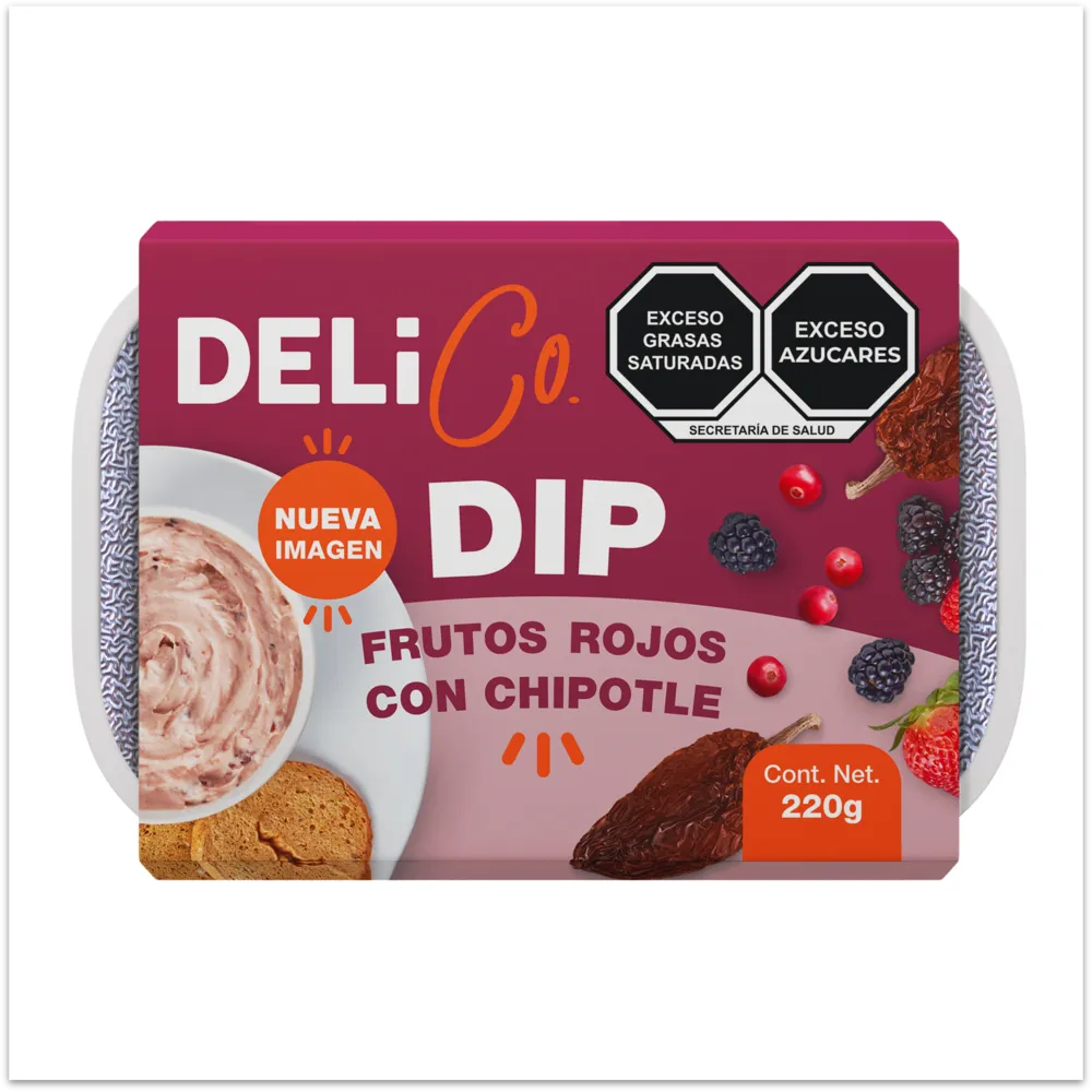 DIP FRUTOS ROJOS Y CHIPOTLE DELICO 220 GRAMOS
