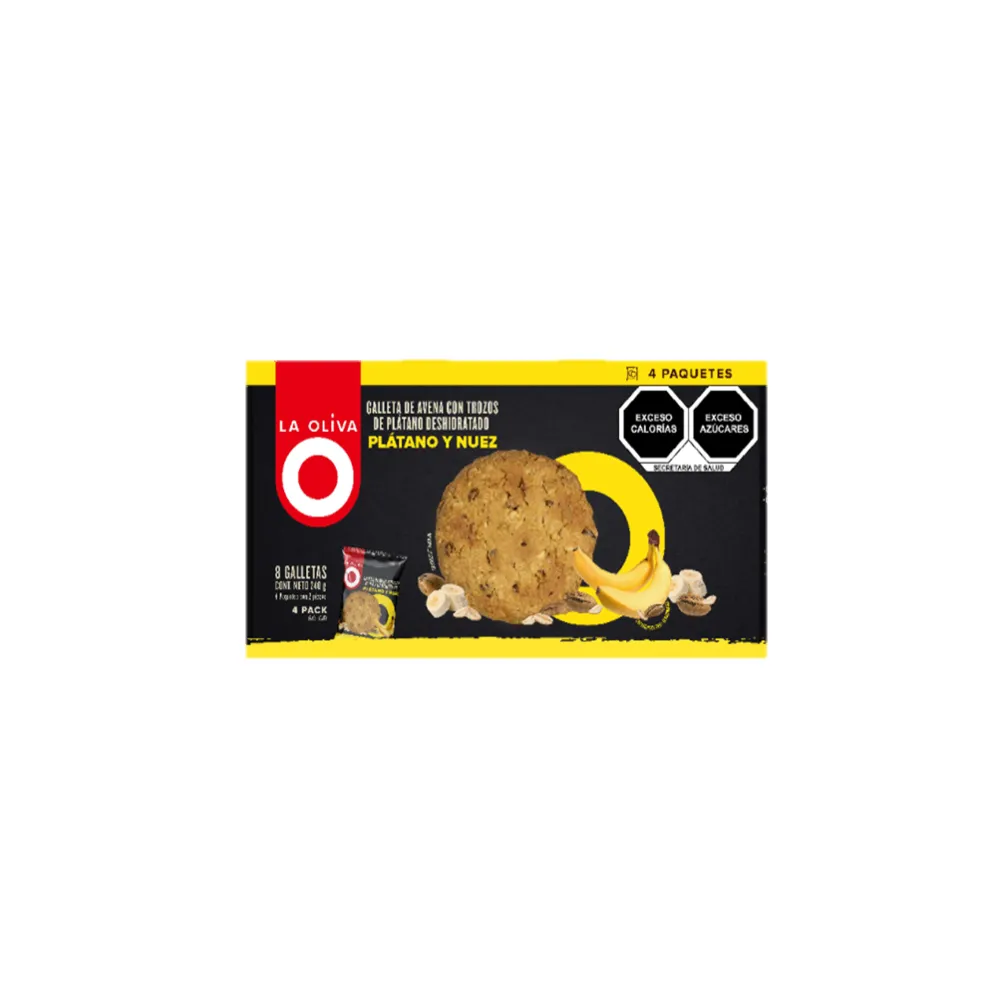 GALLETA DE AVENA PLATANO NUEZ LA OLIVA 240 GRAMOS