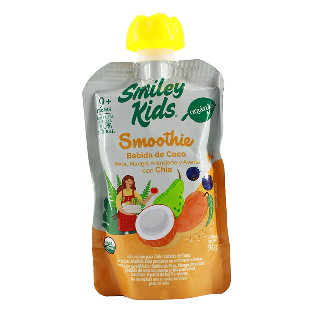 SMOOTHIE ORGANICO COCONUT MILK SMILEY KIDS 90 GRAMOS