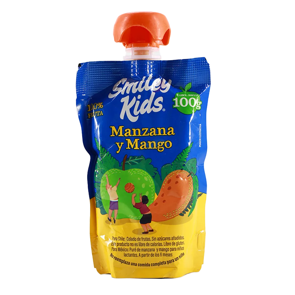 PAPILLA CLASICA MANZANA MANGO SMILEY KIDS 100 GRAMOS