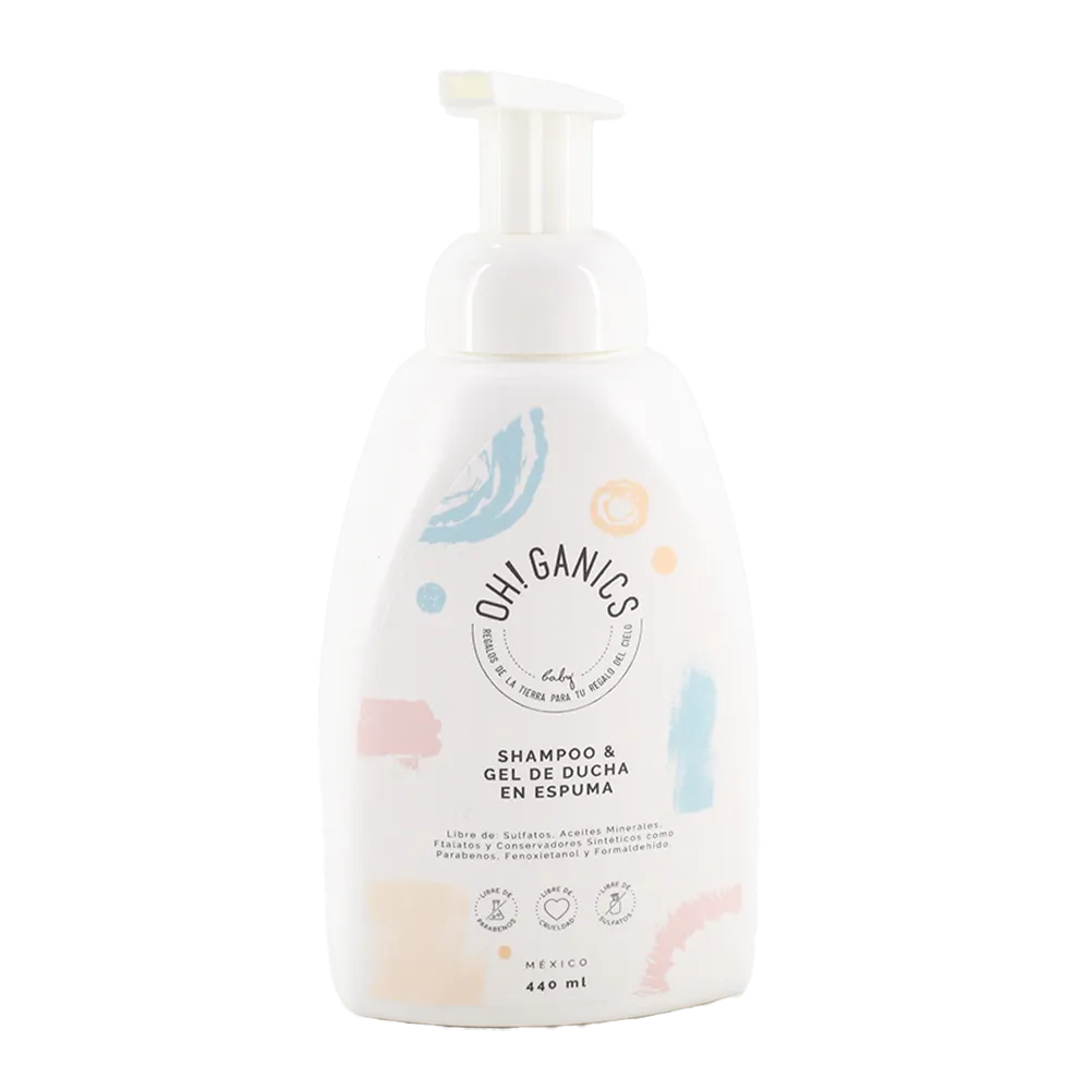 SHAMPOO & GEL DE DUCHA EN ESPUMA OH! GANICS 440 MILILI