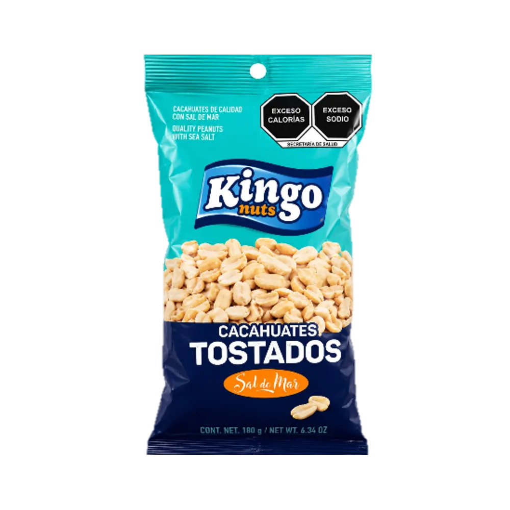CACAHUATE TOSTADO SAL KINGO NUTS 180 GRAMOS
