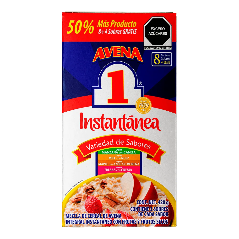 Avena Integral Instantanea No. 1 8 Sobres