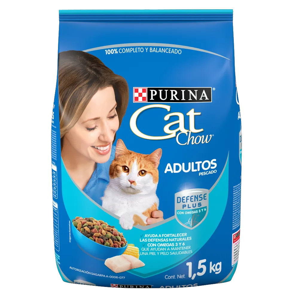 Alimento Seco Premium Para Gato Pescado Y Mariscos Cat Chow 1.5 Kg