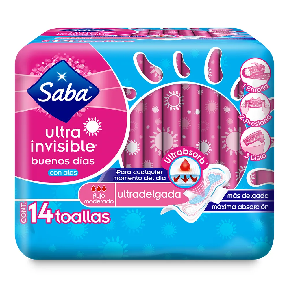 Toalla con Alas Ultra Invisble Saba 14 Pza