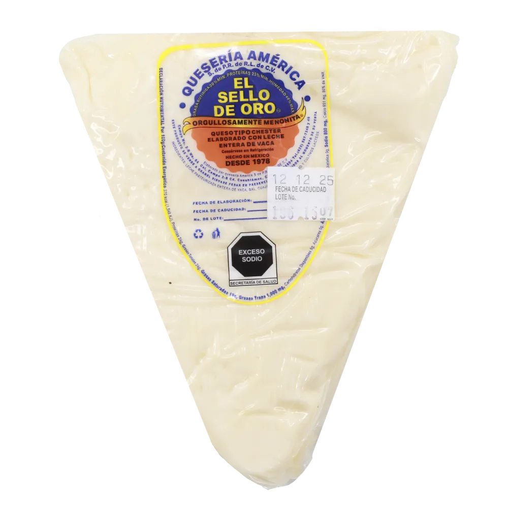 Queso Menonita Rueda Sello De Oro 1 Kg