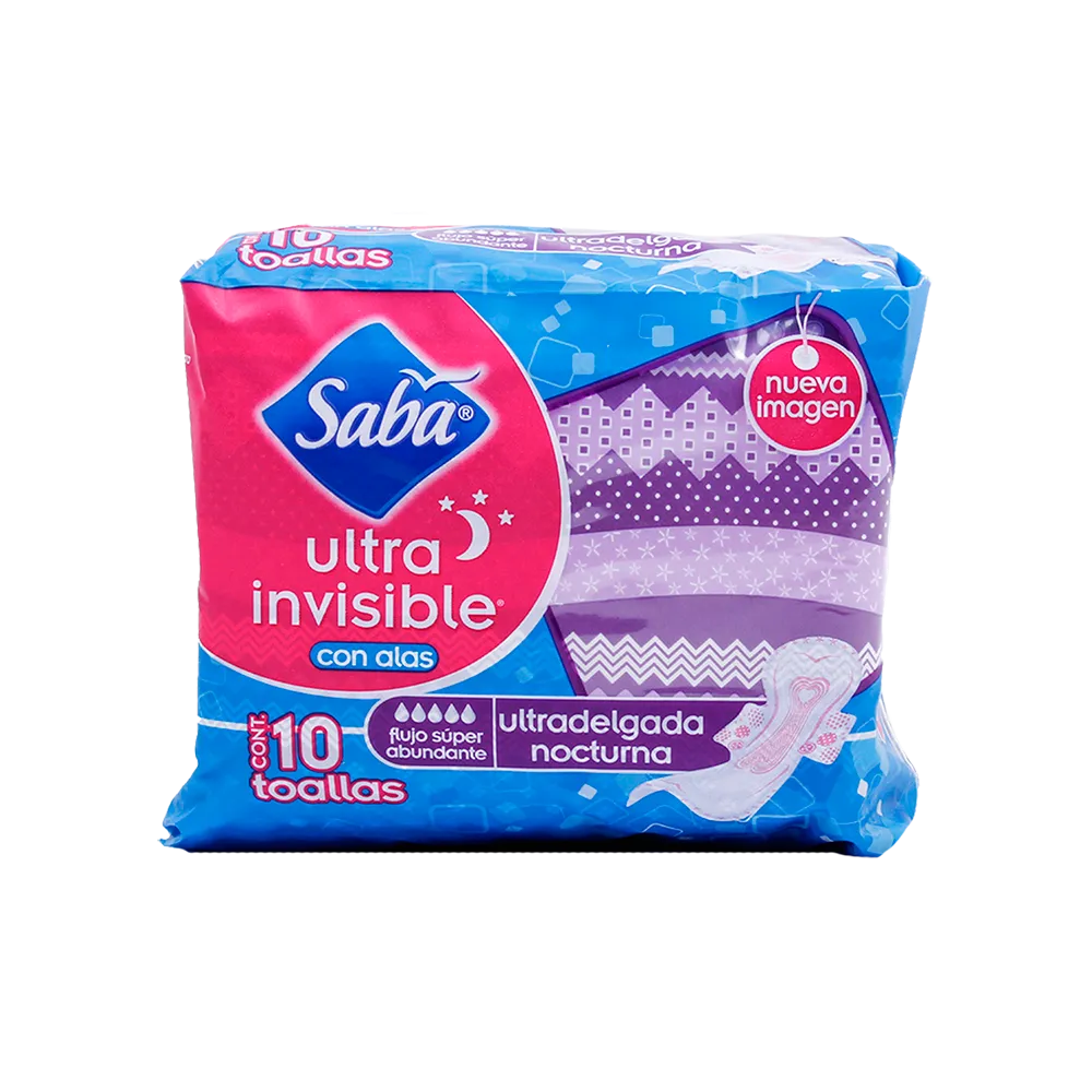 Toalla con alas Nocturna Ultra Invisible Saba 10 Pza