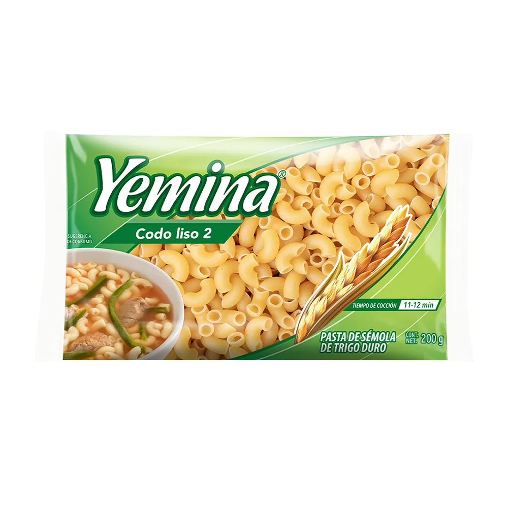 Pasta Para Sopa Codo Liso Grande Yemina 200 G