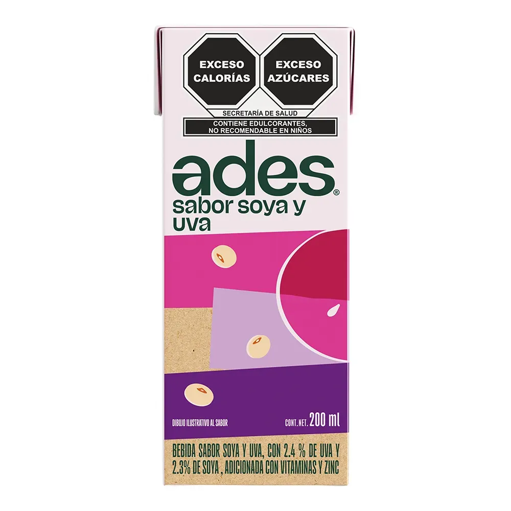 Bebida de Soya Uva Ades 200 Ml