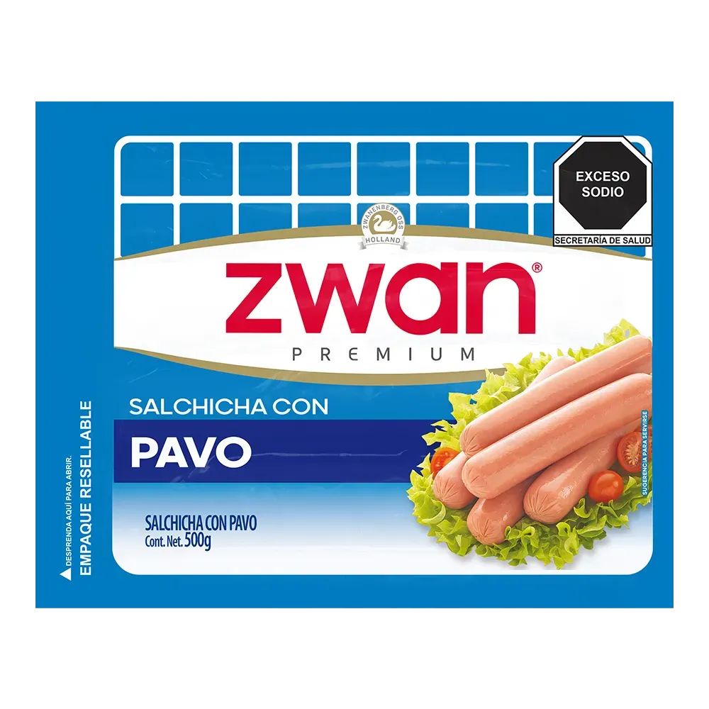Salchicha Pavo Zwan 500 Gr