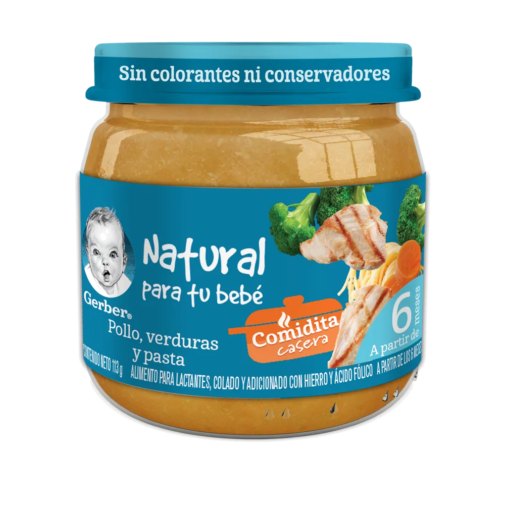 Papilla Gerber Segunda Etapa pollo y pasta   113G
