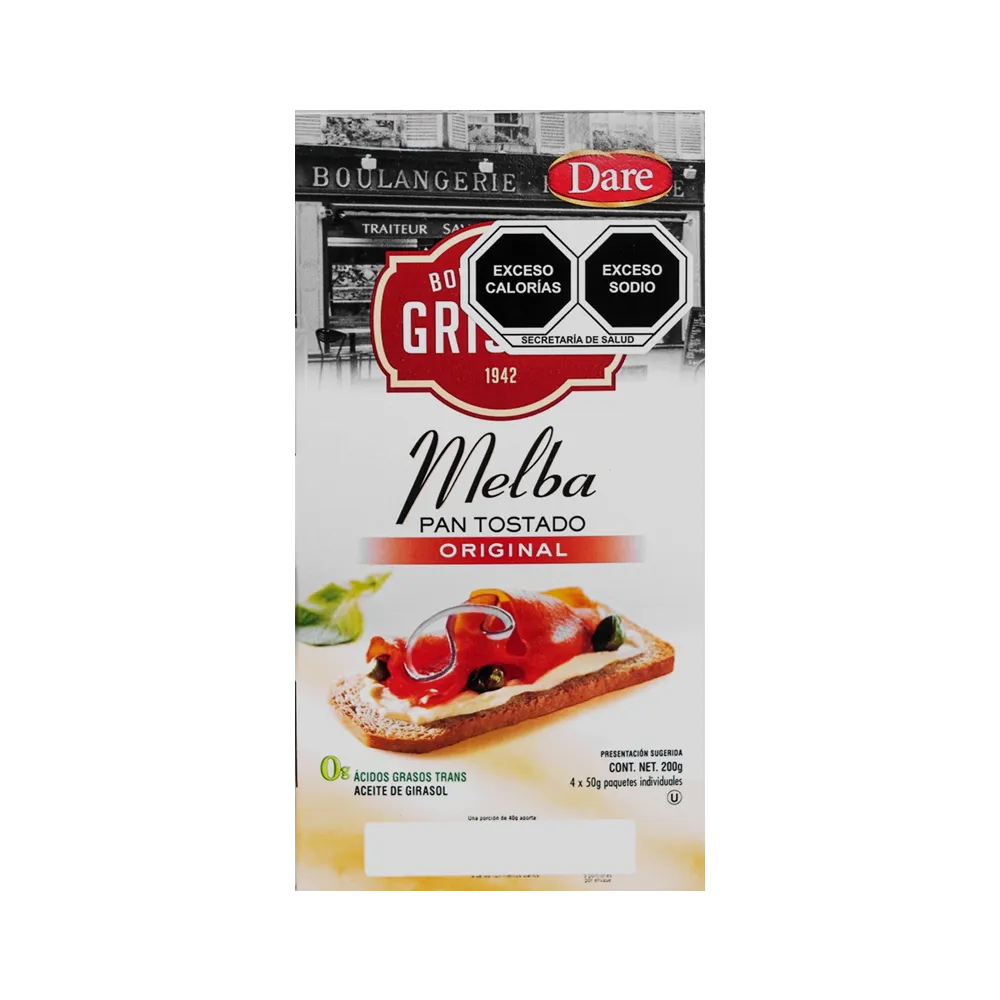 Pan Tostado Melba Natural Grissol 200 g