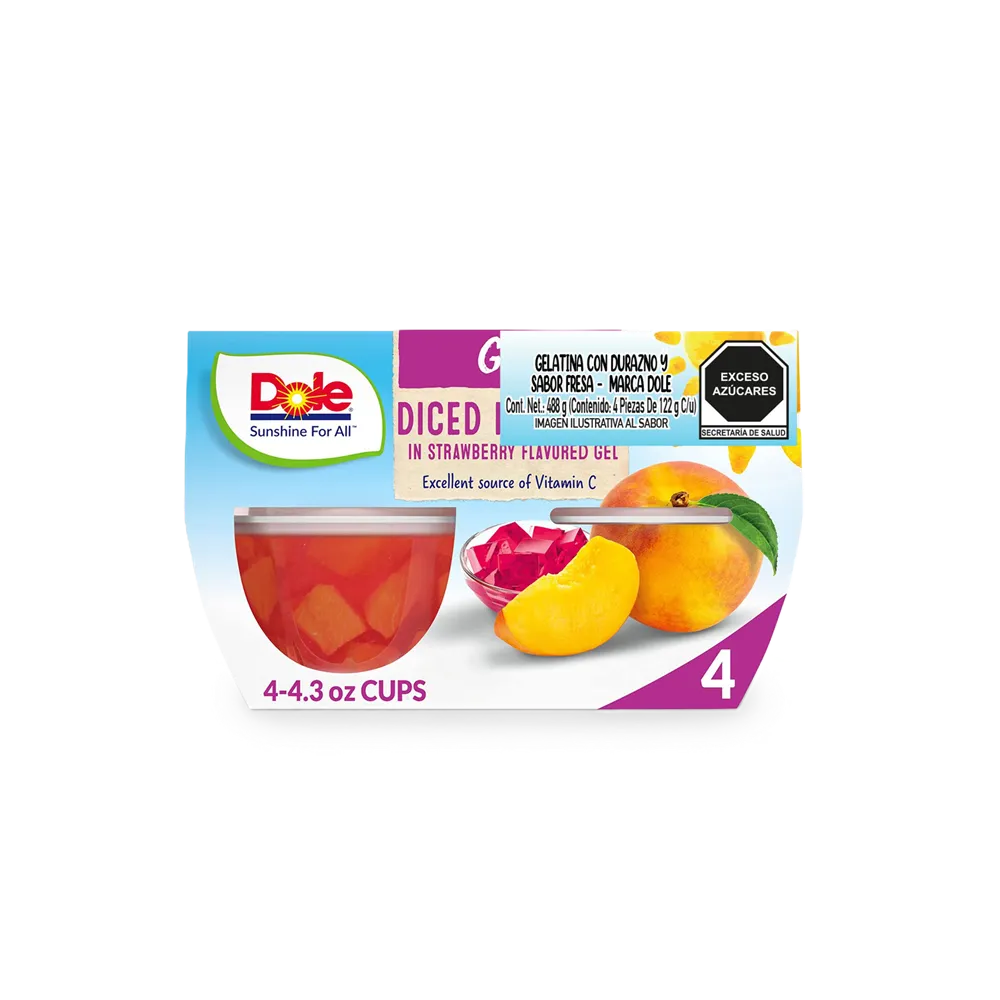 Durazno En Gelatina De Fresa Dole 488 Gr