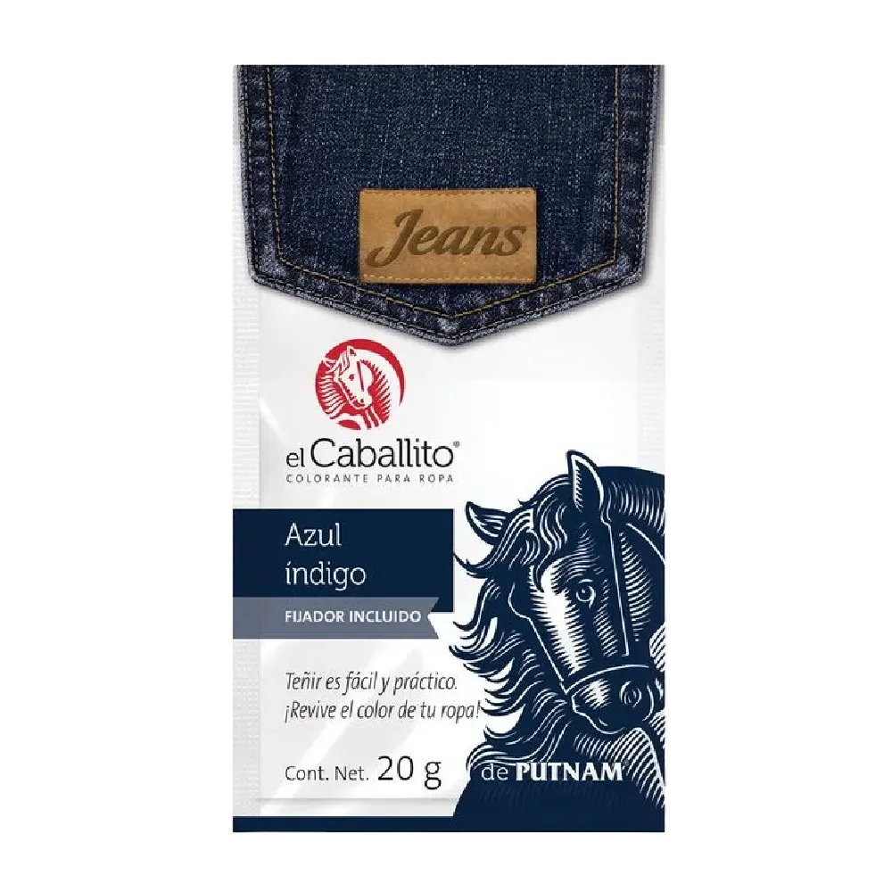 Colorante Para Ropa Mezclilla azul indigo El Caballito 20 g