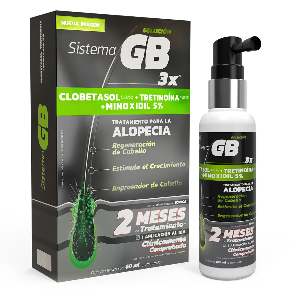 Sistema Gb Alopesia Genommalab 60 Ml