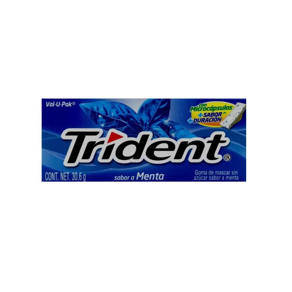 Goma De Mascar Valupack Menta 18 Pz Trident 30.6 g