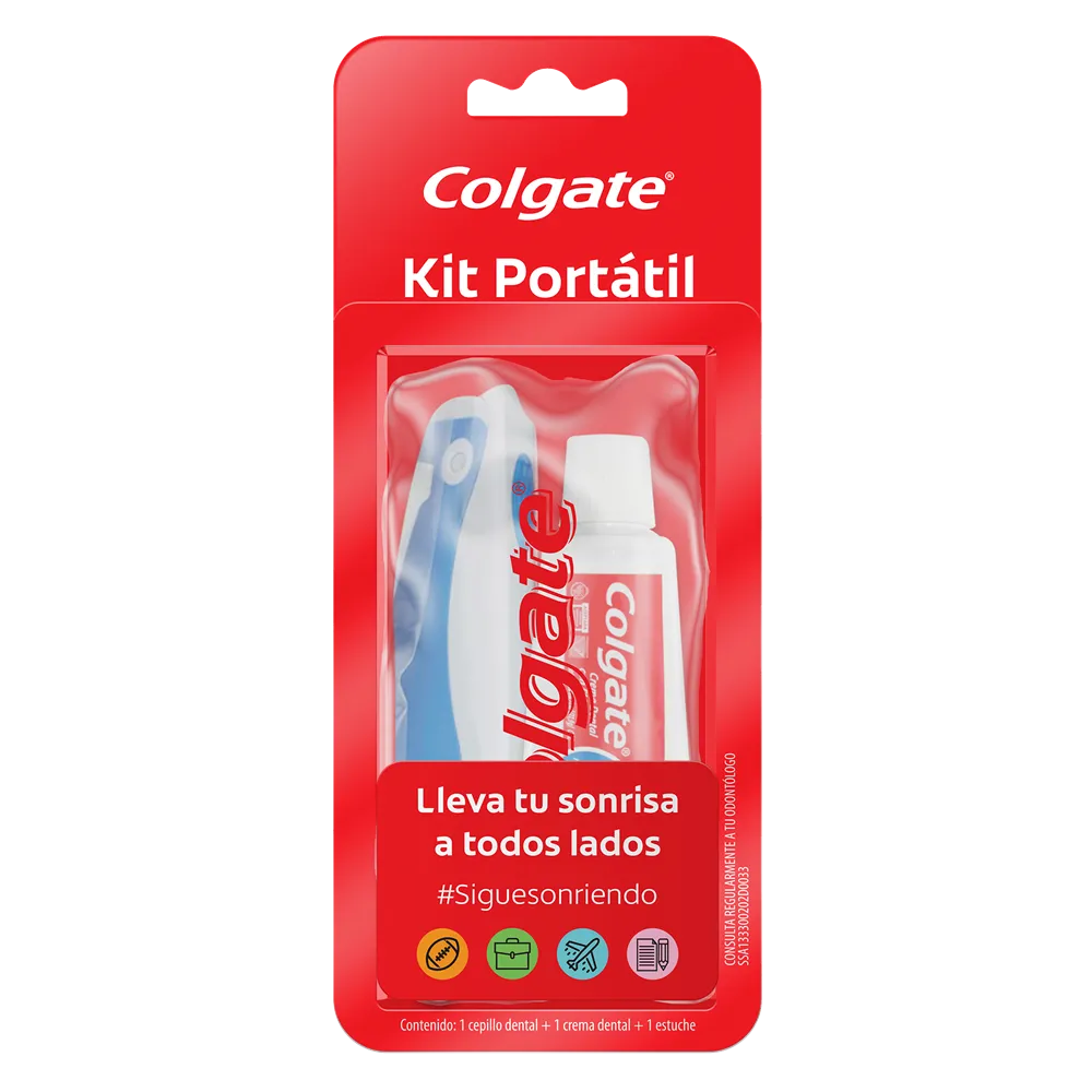 Kit Cepillo Mas Crema Dental Kit Portatil Colgate 2 Pza
