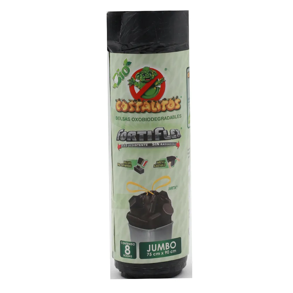 Bolsa Para Basura J 75X90 Biodegradable Negra Costalitos Bio 8 Pza