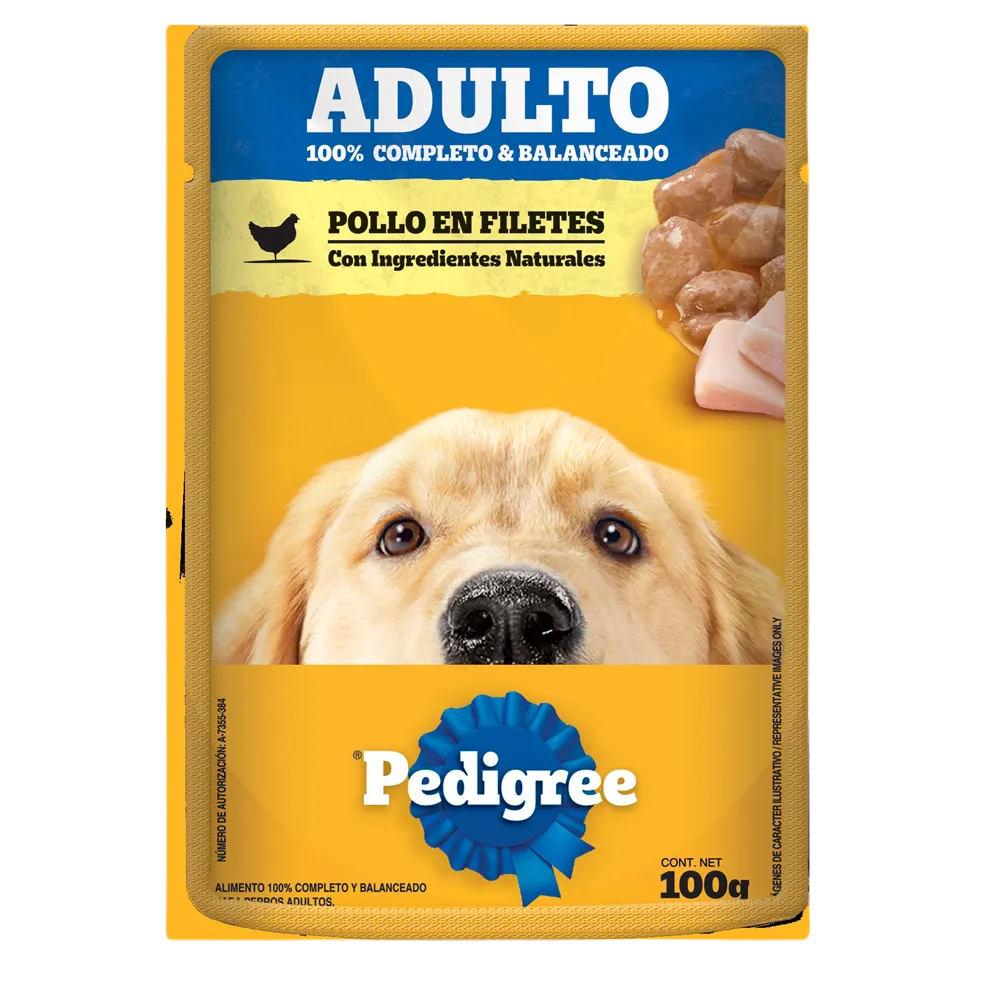 Alimento Humedo Para Perro Pouch Pollo Adulto Pedigree 100 g