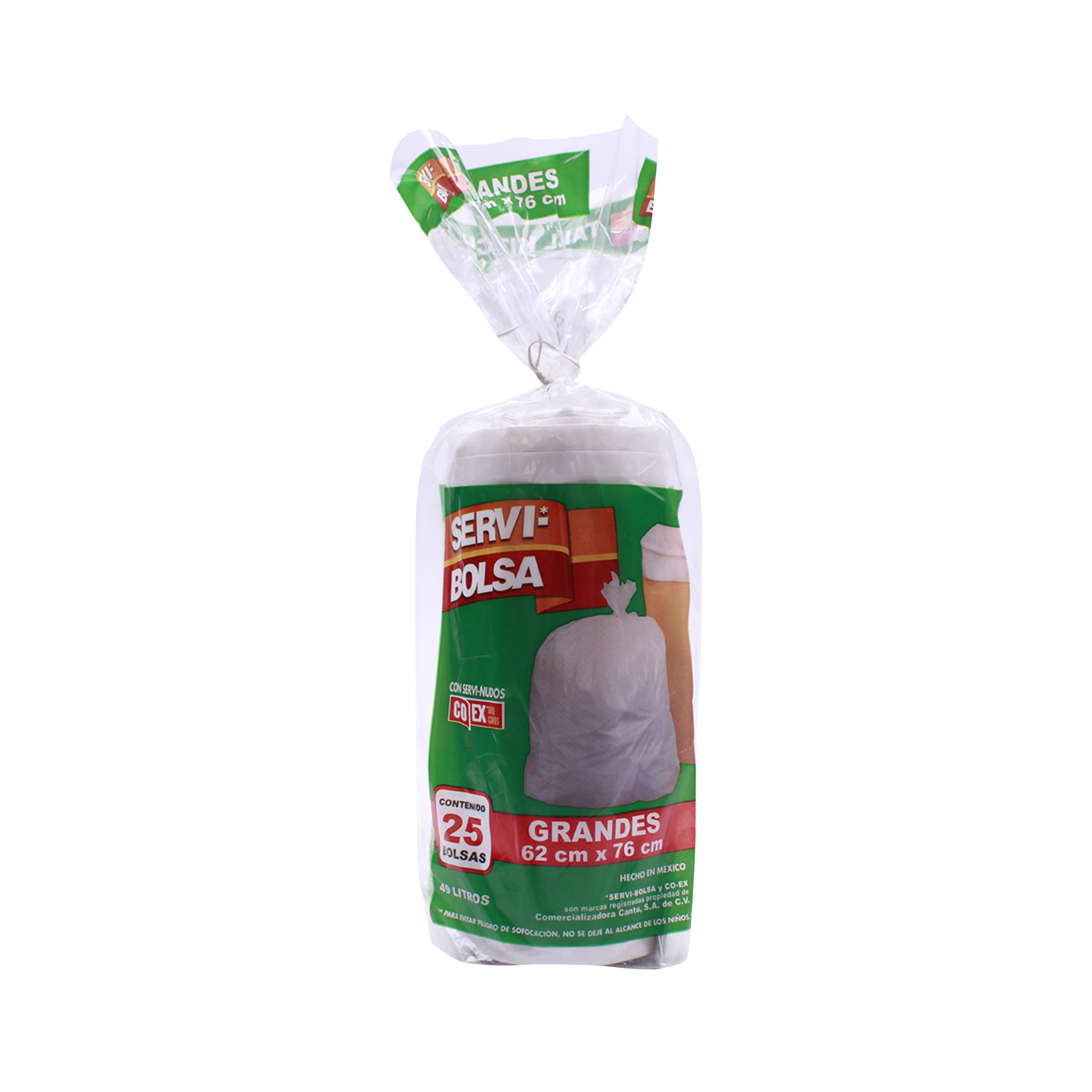Bolsa Para Basura Rollo G 62X76 Servi-Bolsa 25 Pza