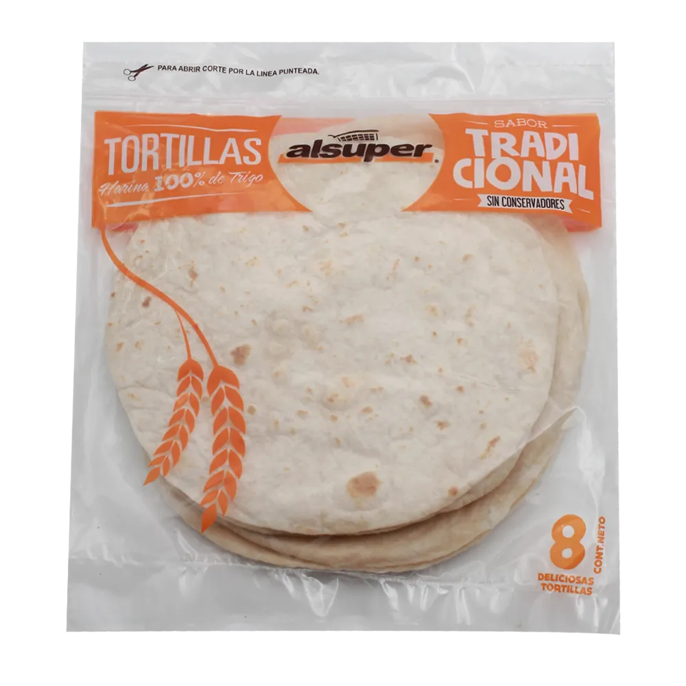 Tortilla De Harina 8 Pzas Tradicional Alsuper 1 Bolsa
