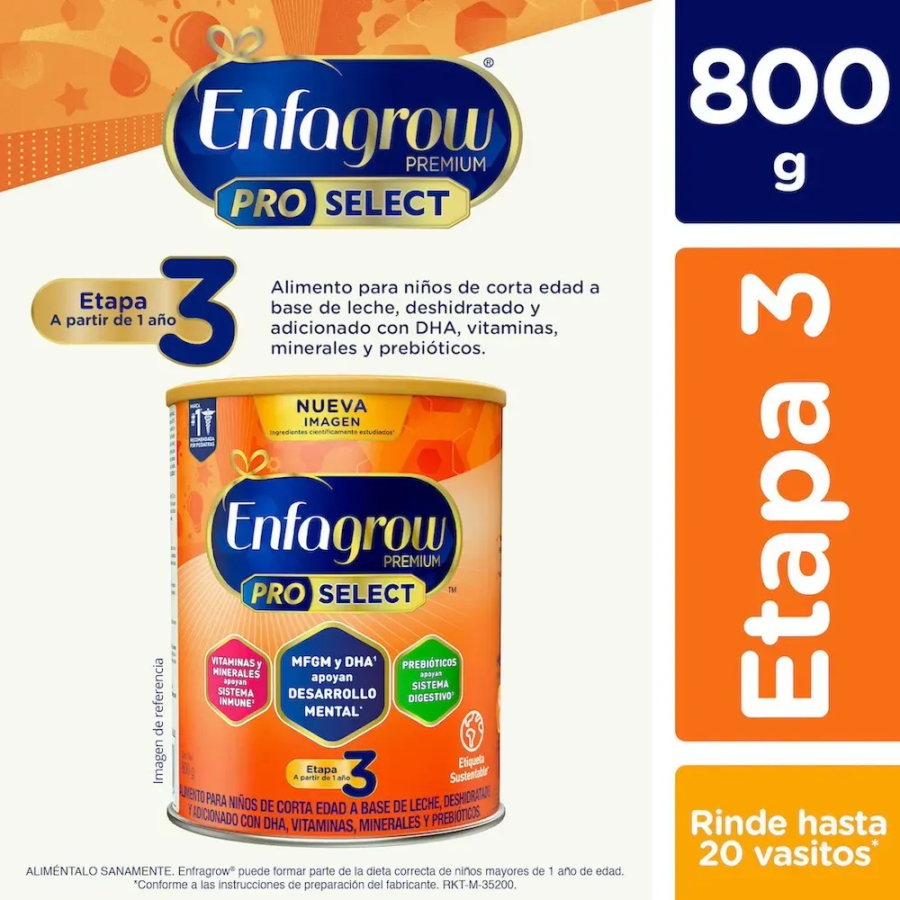 Alimento lácteo Etapa 3 Enfagrow Pro Select   800 Gr