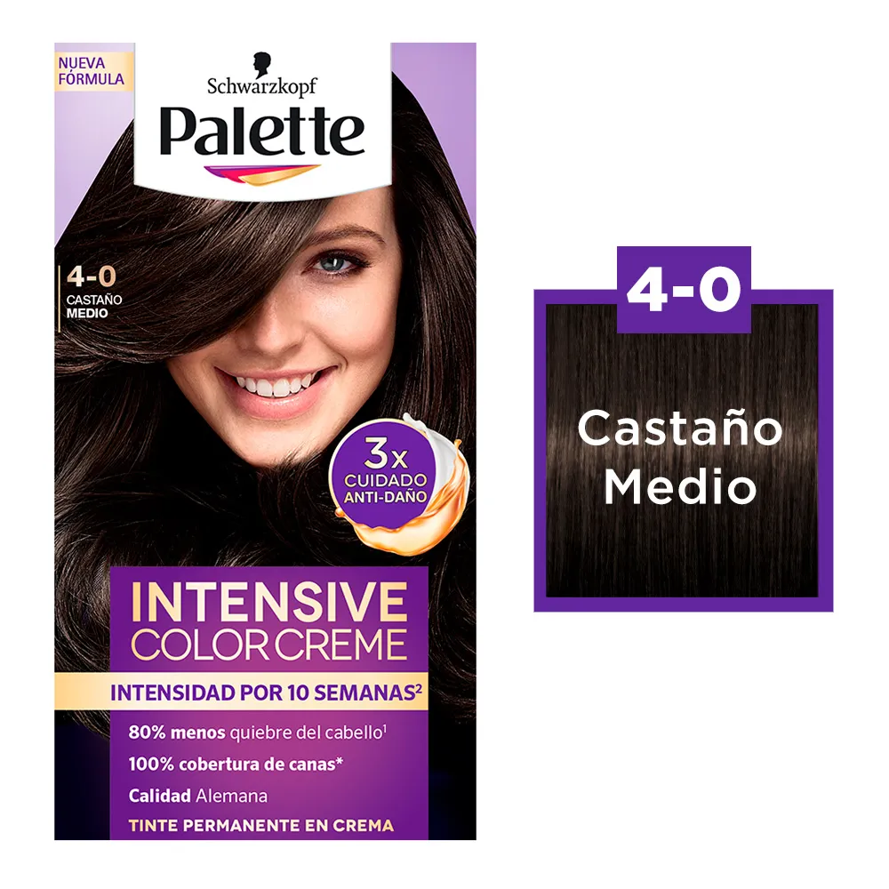 Tinte para Cabello 4-0 Castaño medio Palette 1 pieza