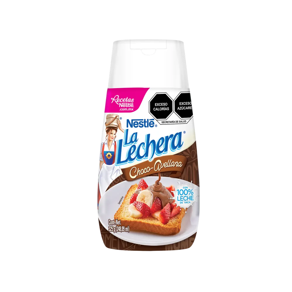 LECHE CONDENSADA SIRVE FACIL CHOCO-AVELLANA LA LECHERA 325 GRAMOS