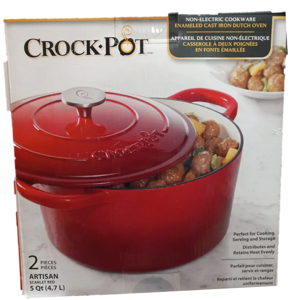 Horno Holandes 30 Cm Artisan Hierro Fundido Rojo Crock Pot 1 Pza