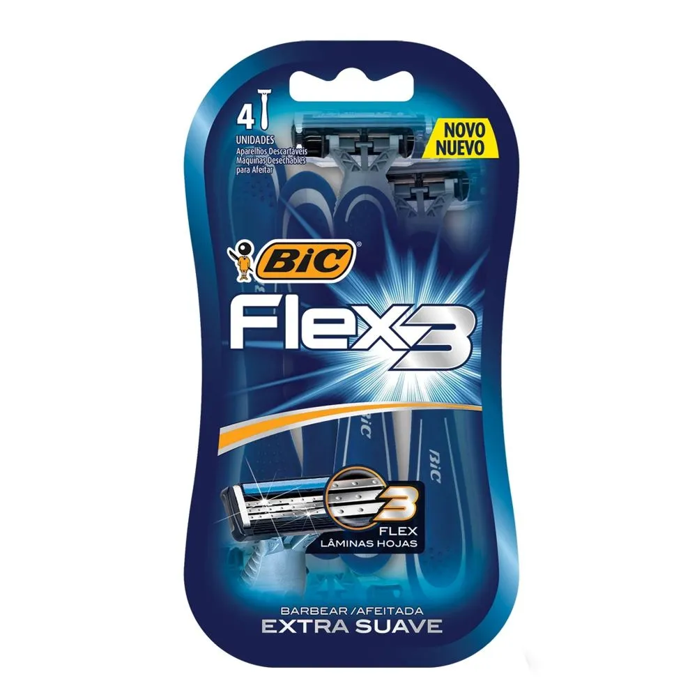 Rastrillo Desechable Flex 3 Bic 4 Pza
