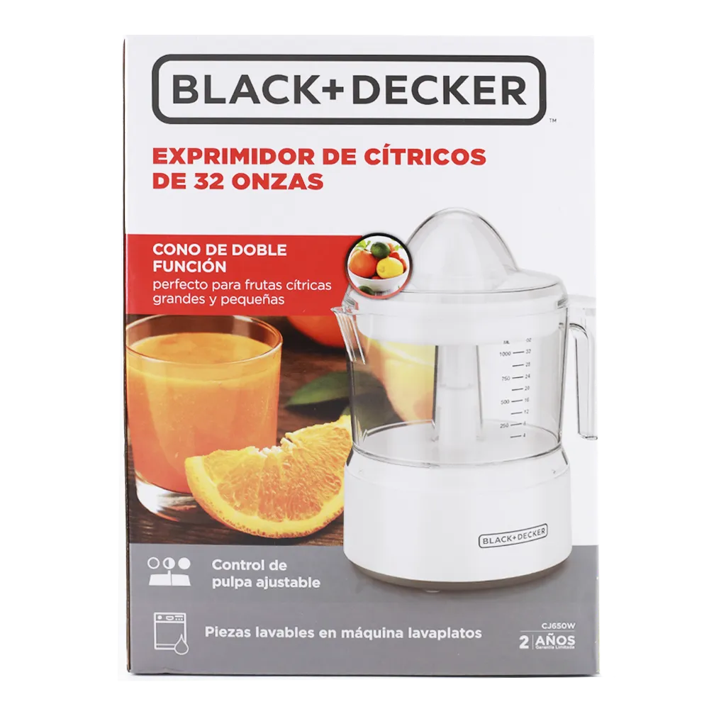 EXPRIMIDOR CITRICOS BLANCO BLACK & DECKER 1 PIEZA