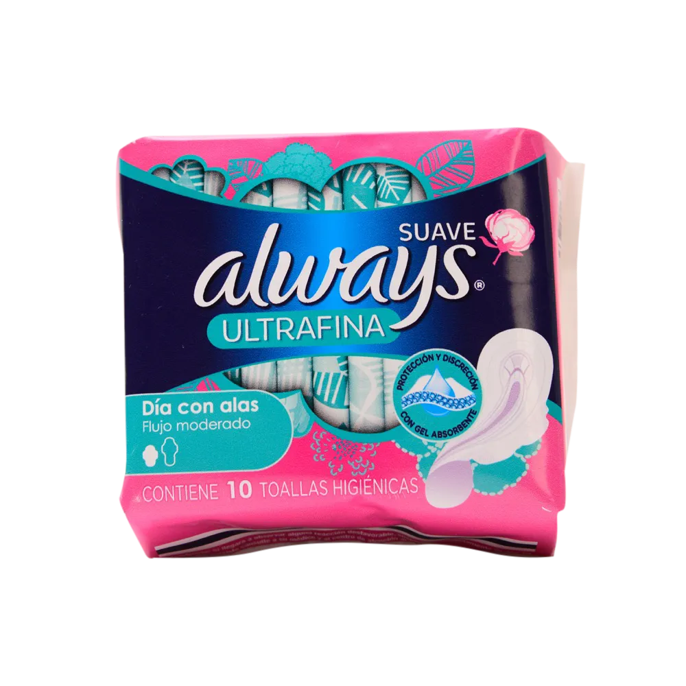 Toalla con Alas Suave Ultra Always 10 Pza