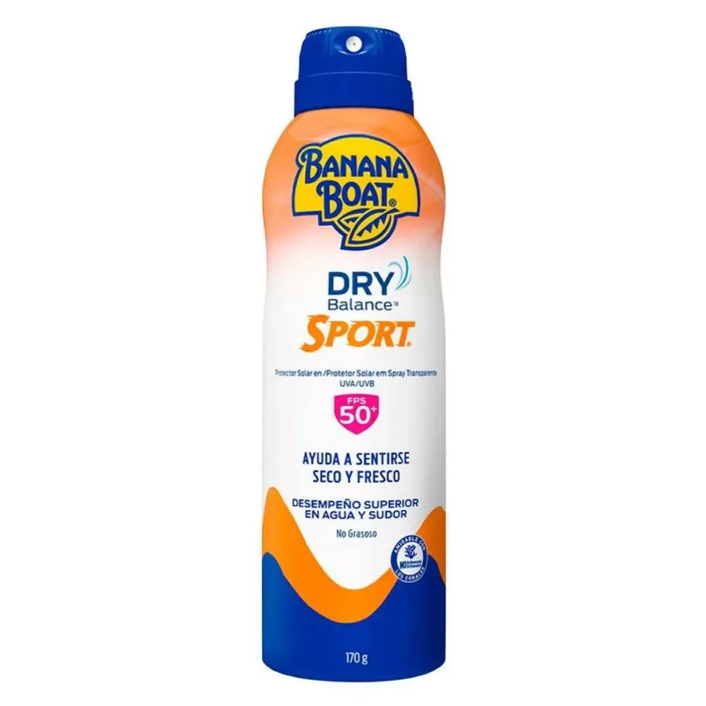 PROTECTOR SOLAR AEROSOL FPS 50+ DRY BALANCE SPORT BANANA BOAT 170 GRAMOS