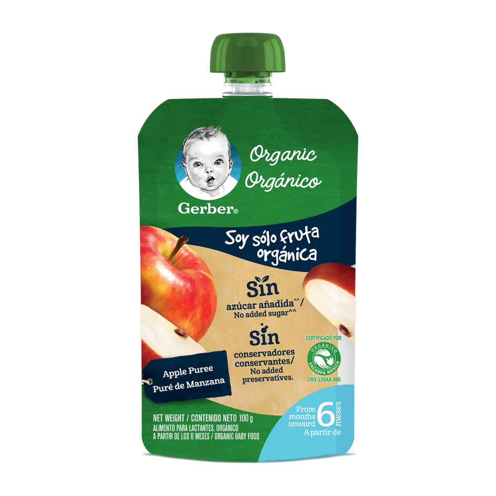 Papilla Gerber Orgánico Pouch Etapa 2 100g