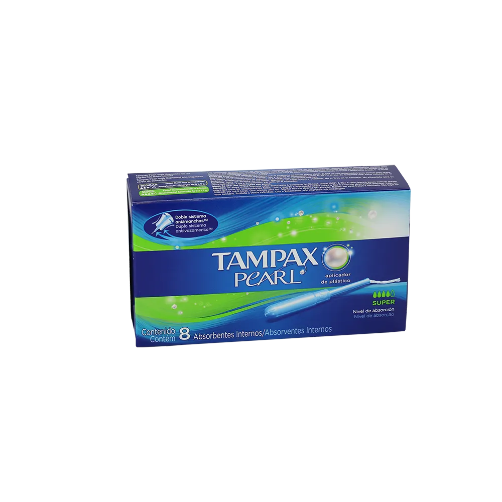 Tampones Super Pearl Tampax 8 Pza