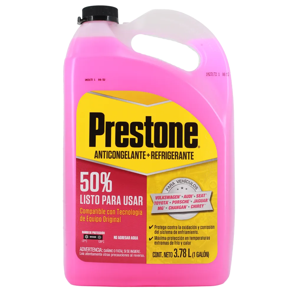 Anticongelante Y Refrigerante Listo Para Usar 50% Ro Rosa Prestone 3.78 Lt
