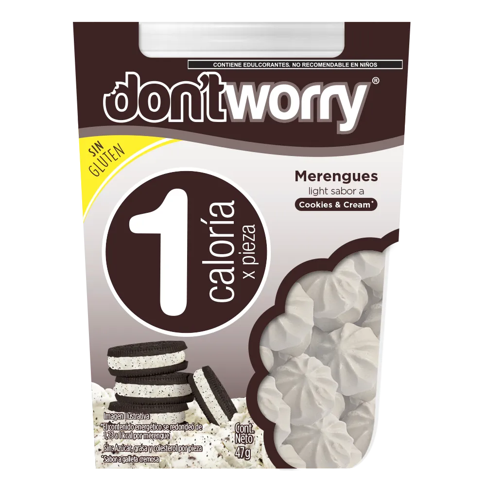 Merengue Light Cookies And Cream 1 Caloria Dont Worry 47 g