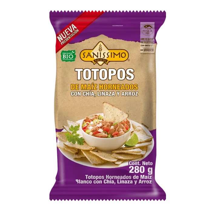 Totopos Horneados Chia Linaza Sanissimo 280 g
