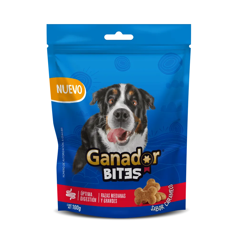 Botanitas Para Perro Razas Medianas Y Grandes Caramelo Ganador Bites 100 g