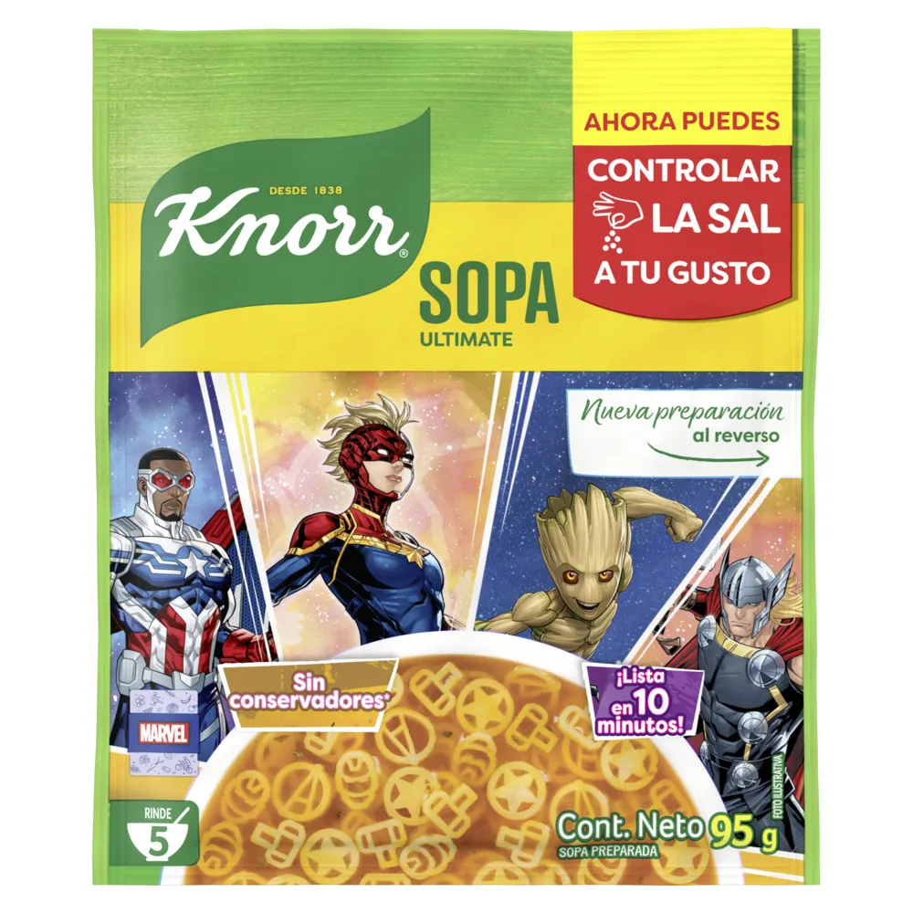 Pasta Para Sopa Avengers Knorr 95 g
