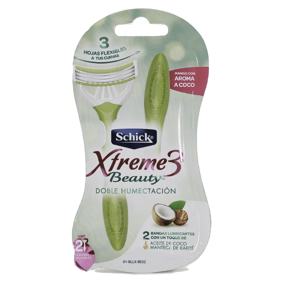 Rastrillo Desechable Xtreme3 Beauty Schick Lady 2 Pza