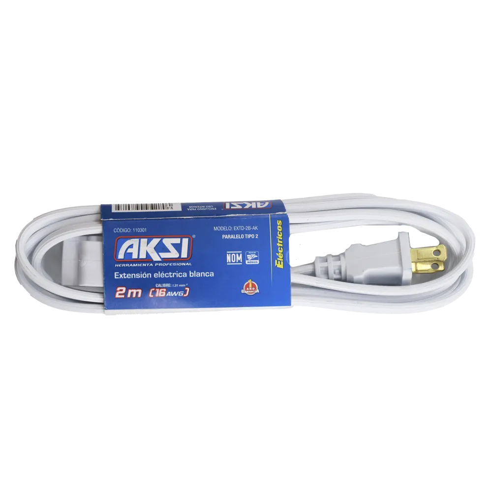EXTENSION DOMESTICA BLANCA 2 MT AKSI 1 PIEZA
