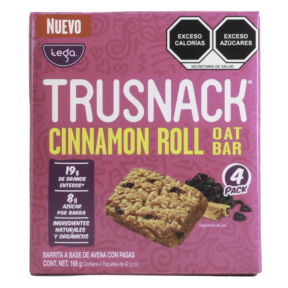 Barras De Avena Cinnamon Roll Trusnack 168 g