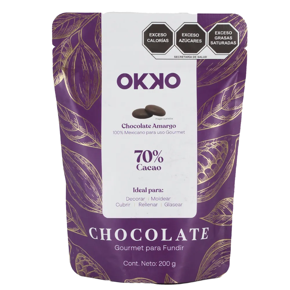 Chocolate Amargo Reposteria Okko 200 g