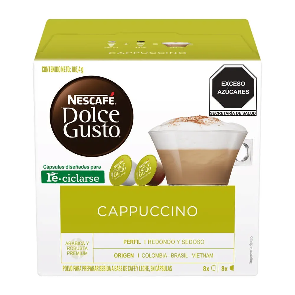 Cafe Liquido En Capsulas Capuccino Nescafe 188 Gr