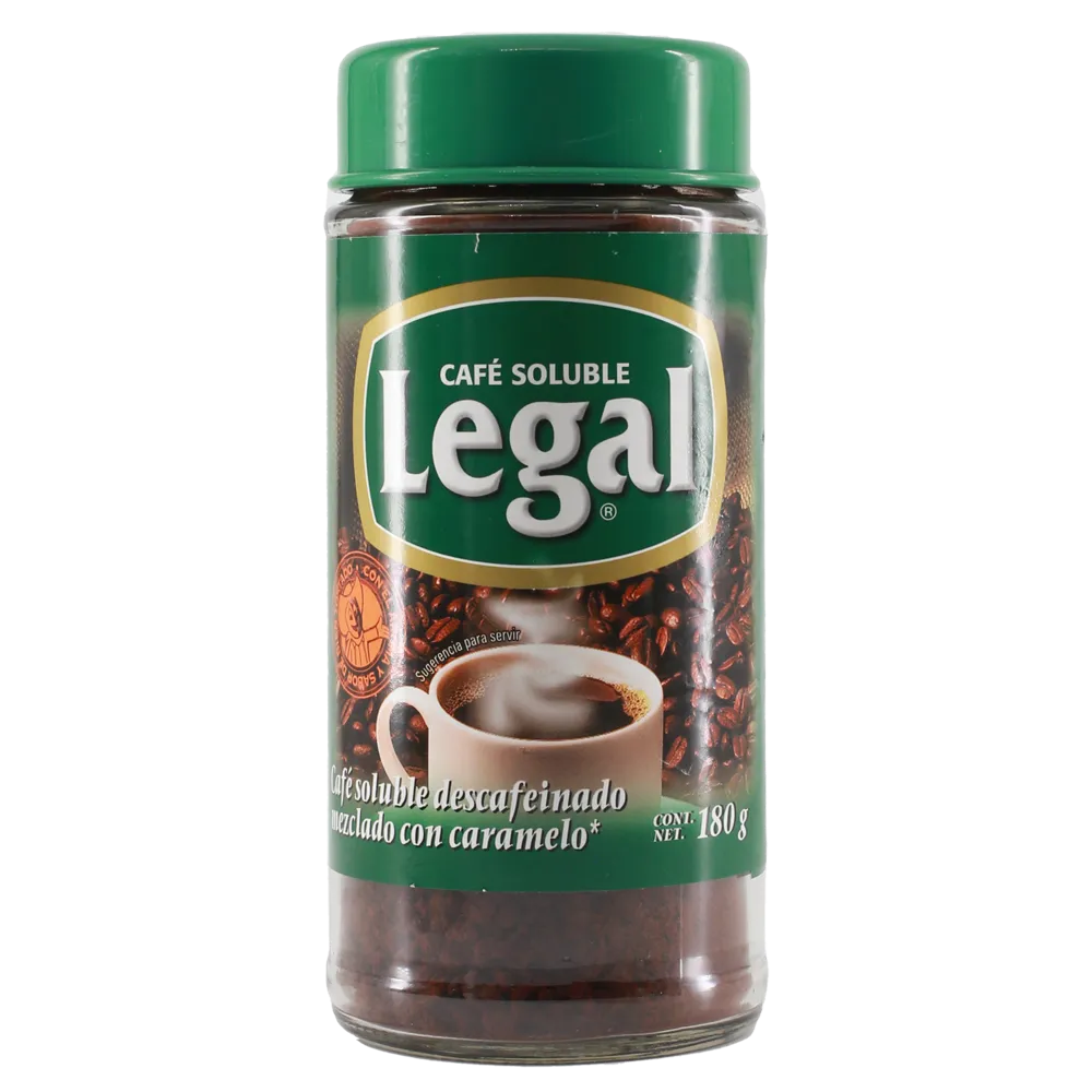 Cafe Soluble Descafeinado Con Caramelo Legal 180 g