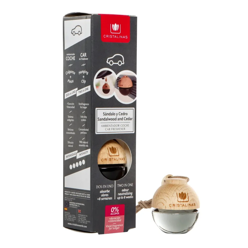 Ambientador Para Auto Folding 6 Ml Sandalo Y Cedro Cristalinas 1 Pz
