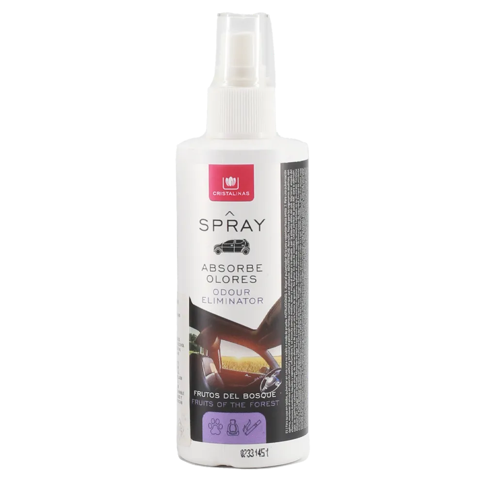 Spray Absorbe Olores Para Auto 100 Ml Frutos Del Bosque Cristalinas 1 Pz