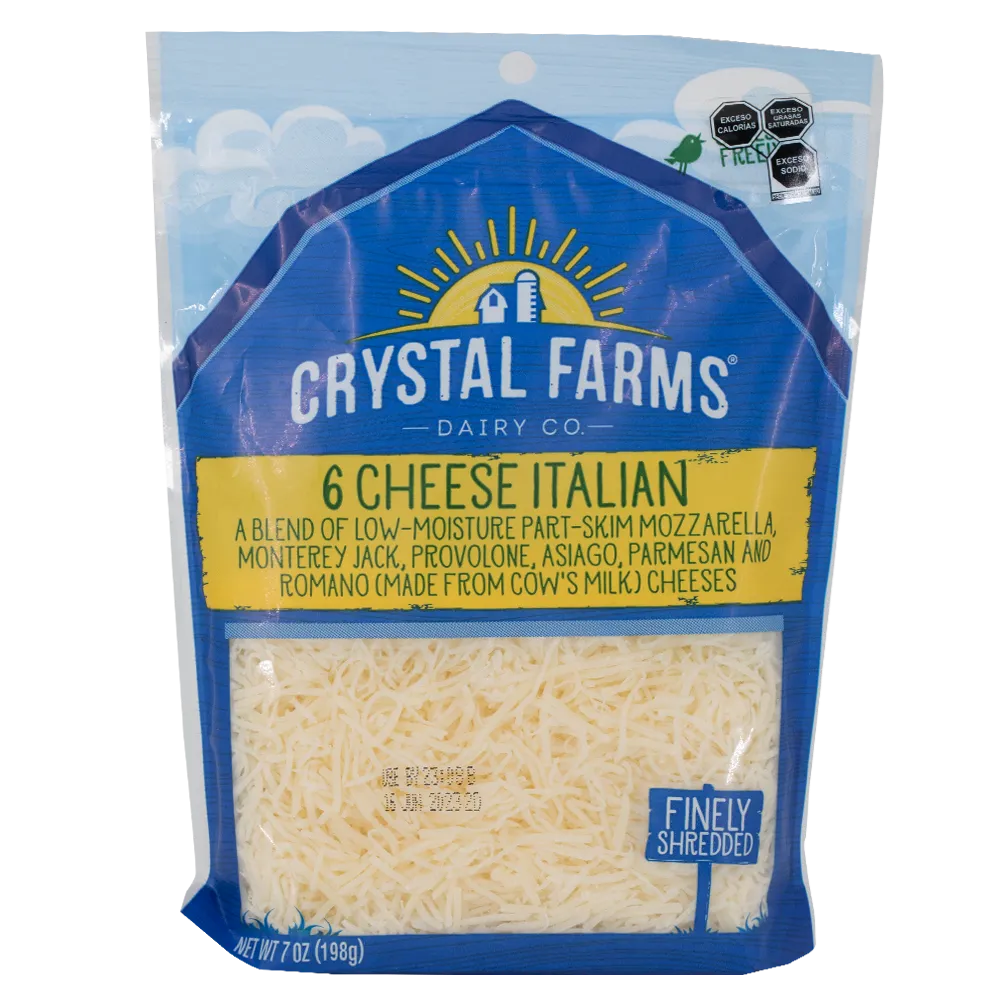 Mezcla 6 Quesos Italiano Rallado 198 Gr Crystal Farms 198 g